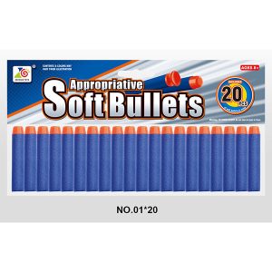 Soft Bullets  20 Pack Refill Round Head Bullet -Card Head Bag